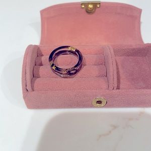 Black and gold resin ring, size 8